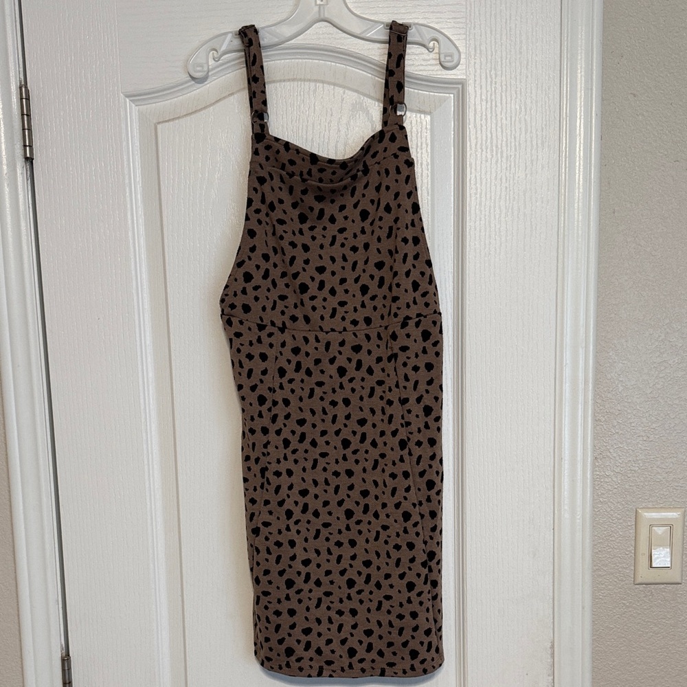 Jolt Tan and Black Patterned Dress